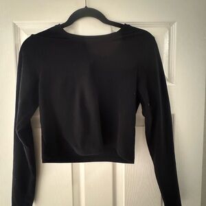 Abercrombie & Fitch Black Long Sleeve Crop Top